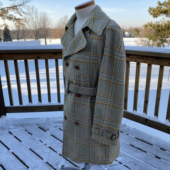 Vtg 70s Sir Jac Crest of Outerwear Plaid Coat - Picture 7 of 12